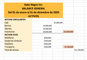 balance general de una empresa