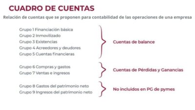 cuadro de cuentas del plan general de contabilidad para pymes